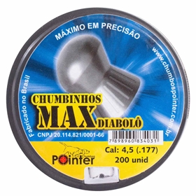 Chumbinho Max Diabolo 4.5mm 200 unidades - Pointer