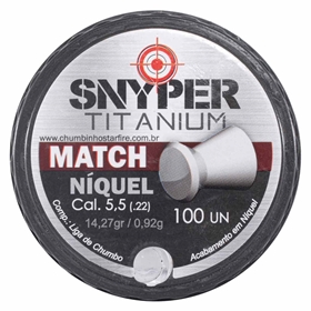 Chumbinho Snyper Titanium Match Niquel 5.5mm 100un.