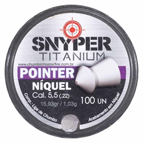 Chumbinho Snyper Titanium Pointer Níquel 5.5mm 100un.