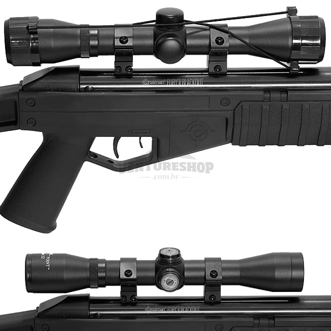 Carabina de Pressão Crosman Fury II Blackout mm Nitro Piston com Luneta x VentureShop