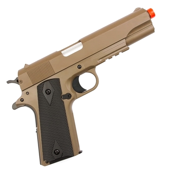 Pistola Airsoft Colt M1911 A1 Tan Slide Metal Cybergun Ventureshop 2658